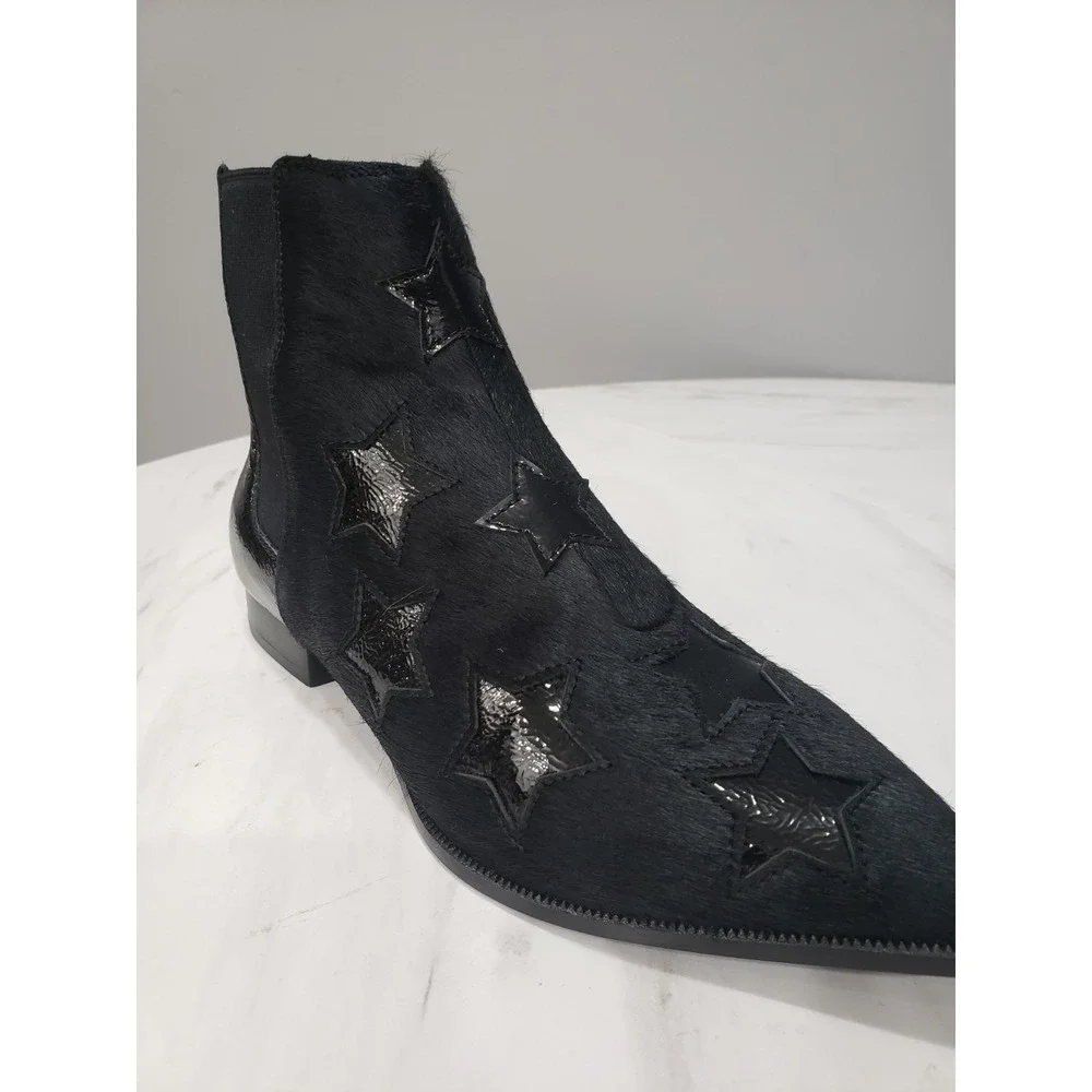 SIZE 10 / EURO 40 ASH BLISS Chelsea Ankle Boot Cow Hair Leather STARS Western
